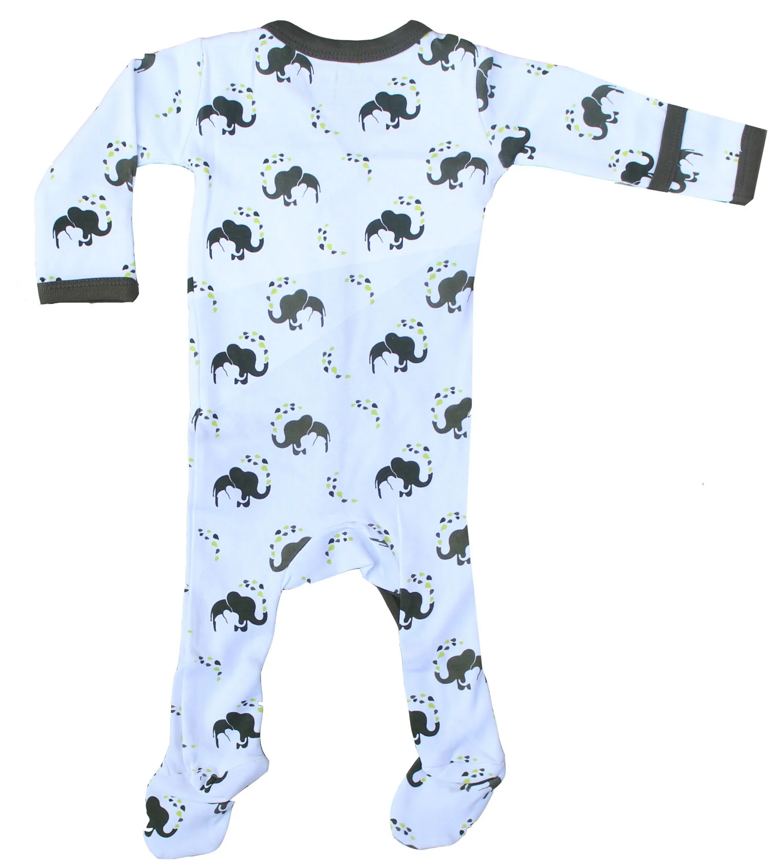 Baby Organic Cotton Footed Romper Sleeper GOTS Certified (White) - Image 2