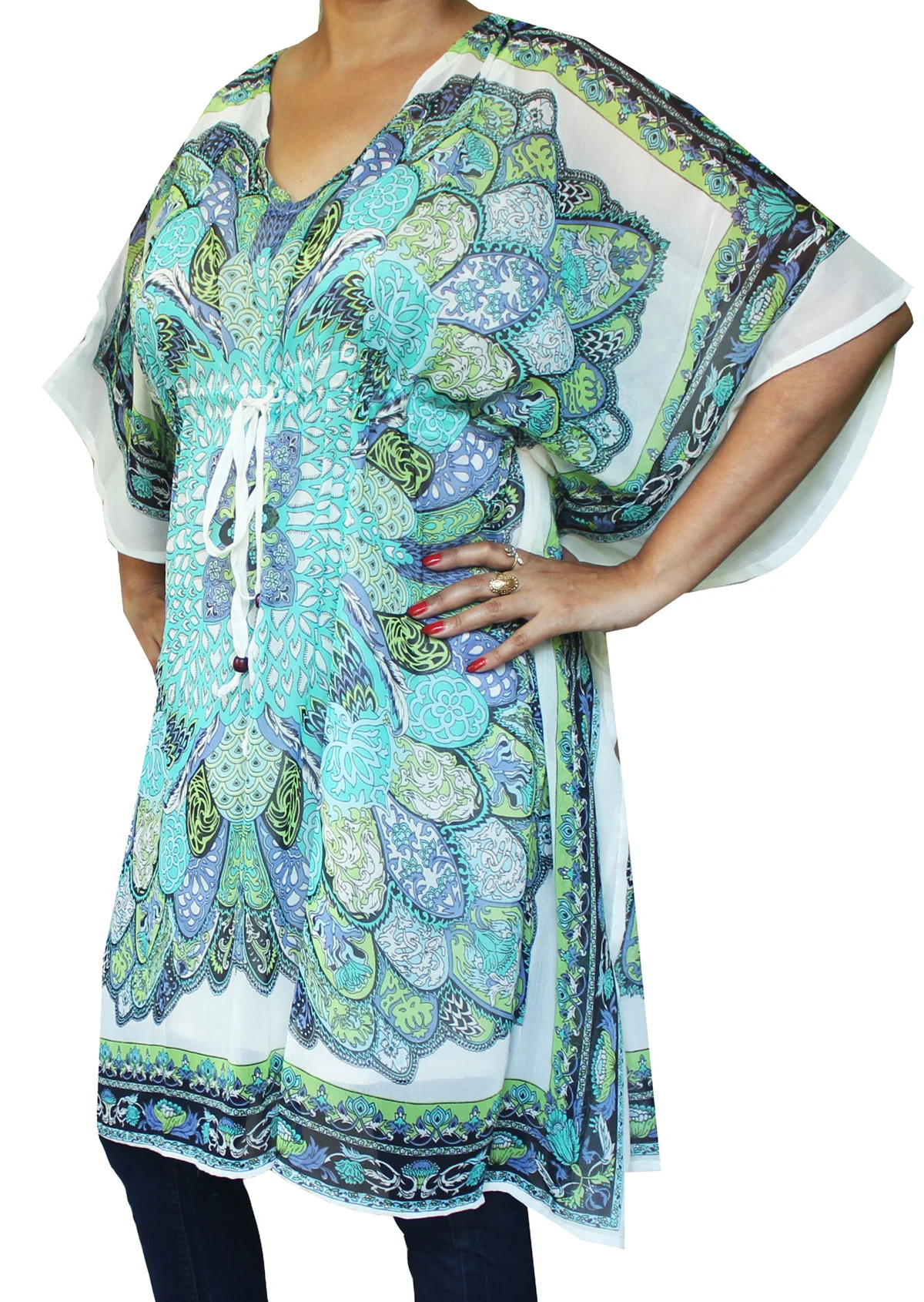 Beachwear Dress Womens Printed Caftan - Image 2