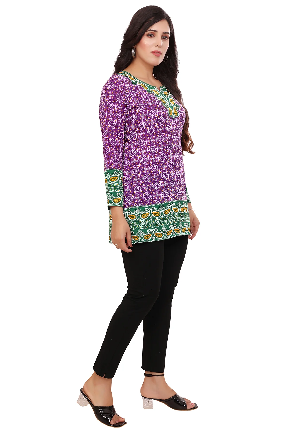Beautiful Indian Ethnic Kurta - Purple Short Kurti for Women - Image 7