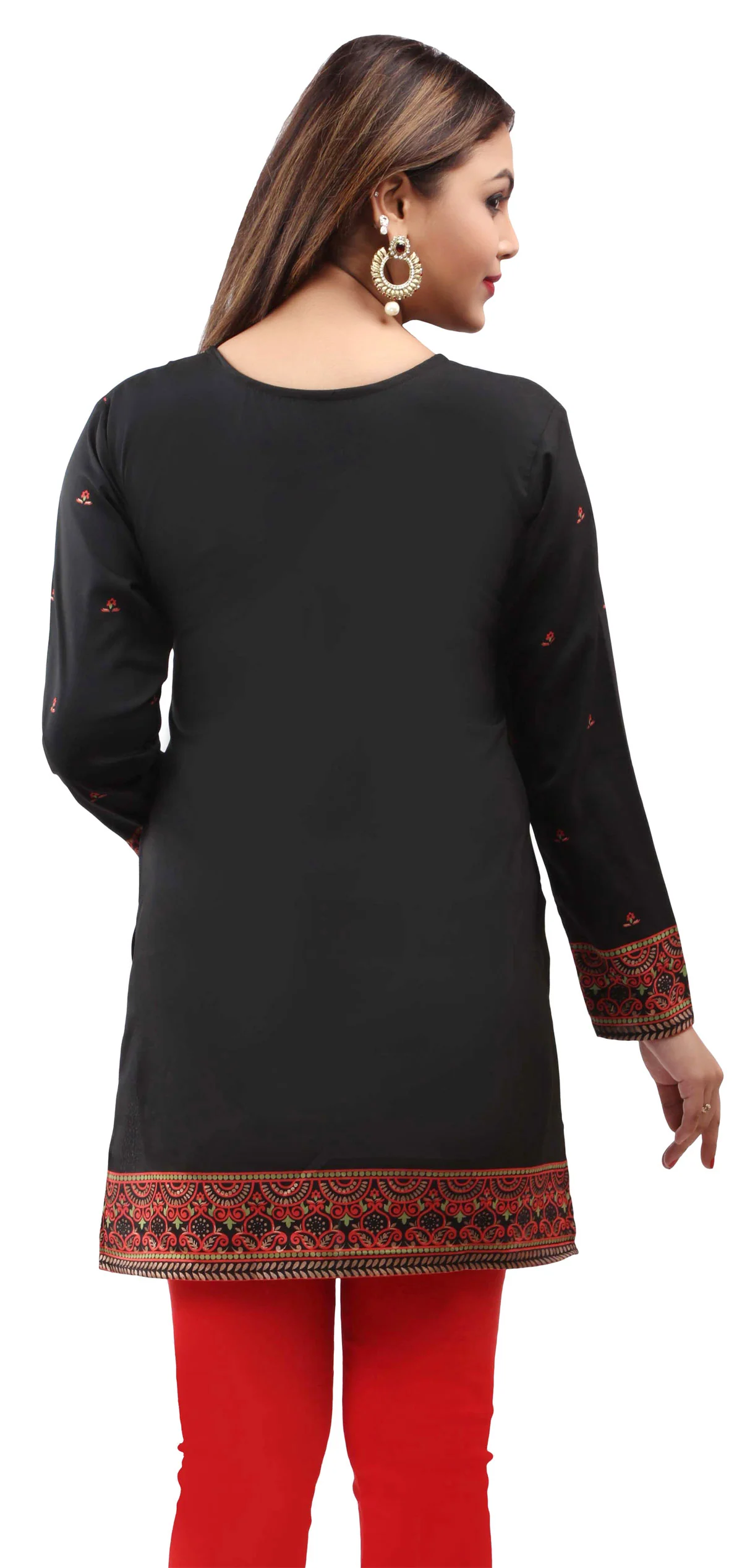 Black Short Kurti Tops for Women - Trendy Ethnic Wear - Image 2