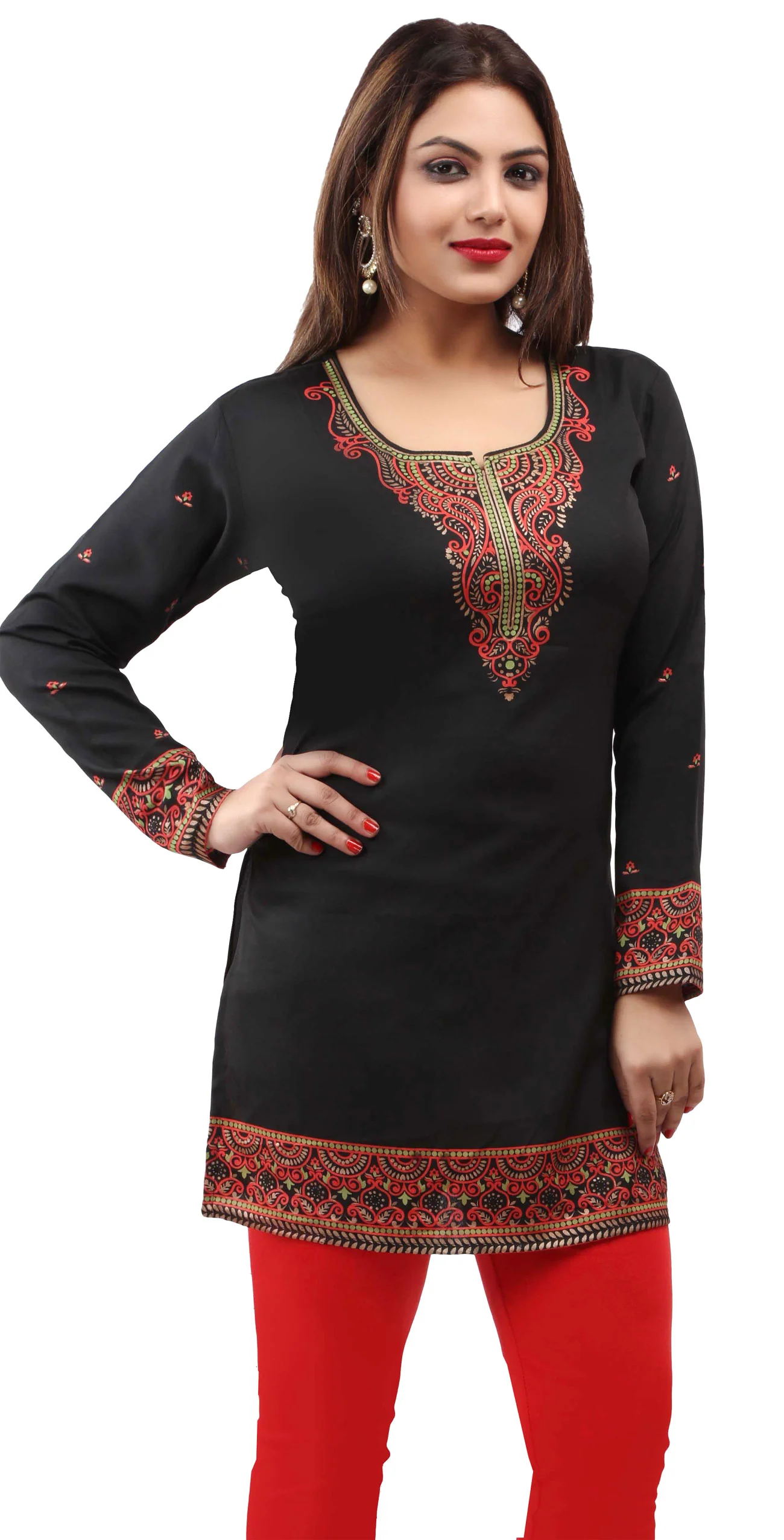 Black Short Kurti Tops for Women - Trendy Ethnic Wear - Image 5