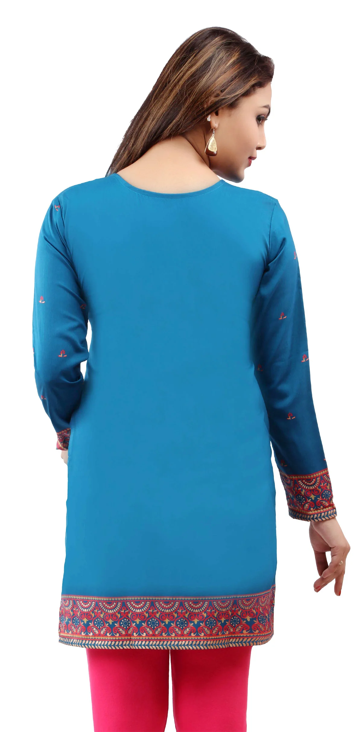 Blue Indian Style Tunics for Women - Elegant Ethnic Tops - Image 2