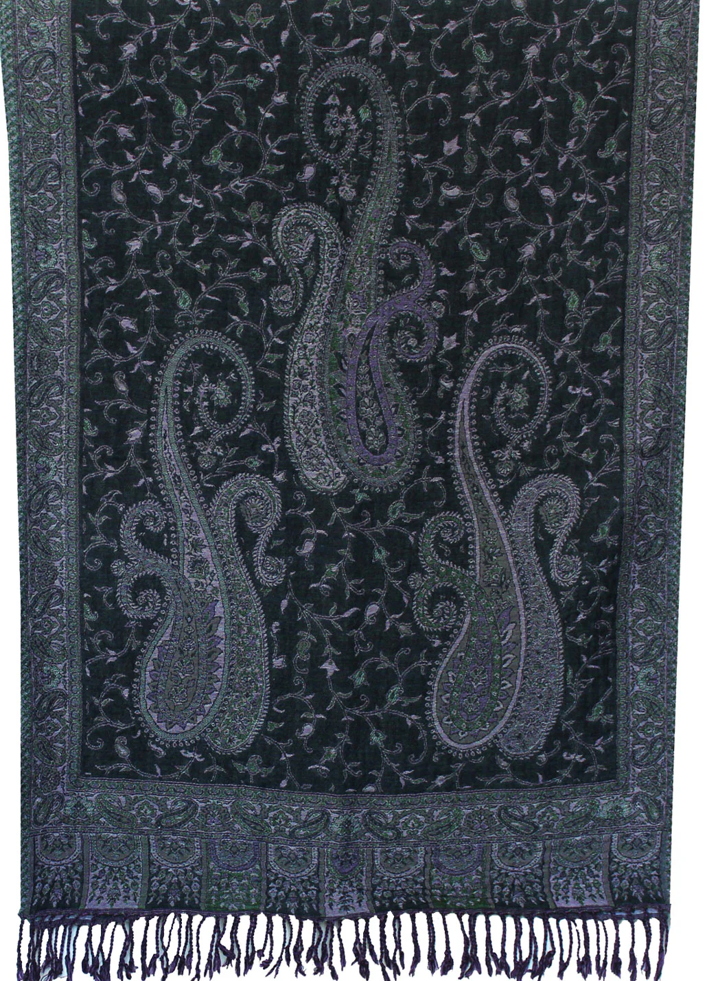 Boiled Wool Jamawar Shawl Scarves Womens Indian Clothing (76 x 28 inches) - Image 2