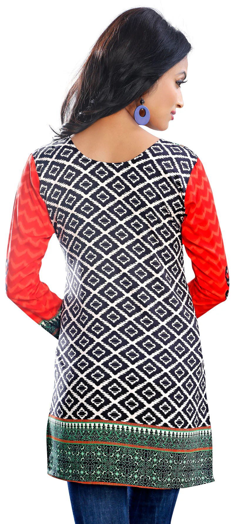 Bold Red Indian Kurti Online – Stylish Short Kurti for Women - Image 2