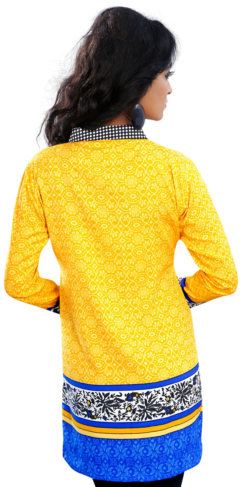Bright Yellow Indian Kurti for Women – Trendy Short Kurti - Image 2