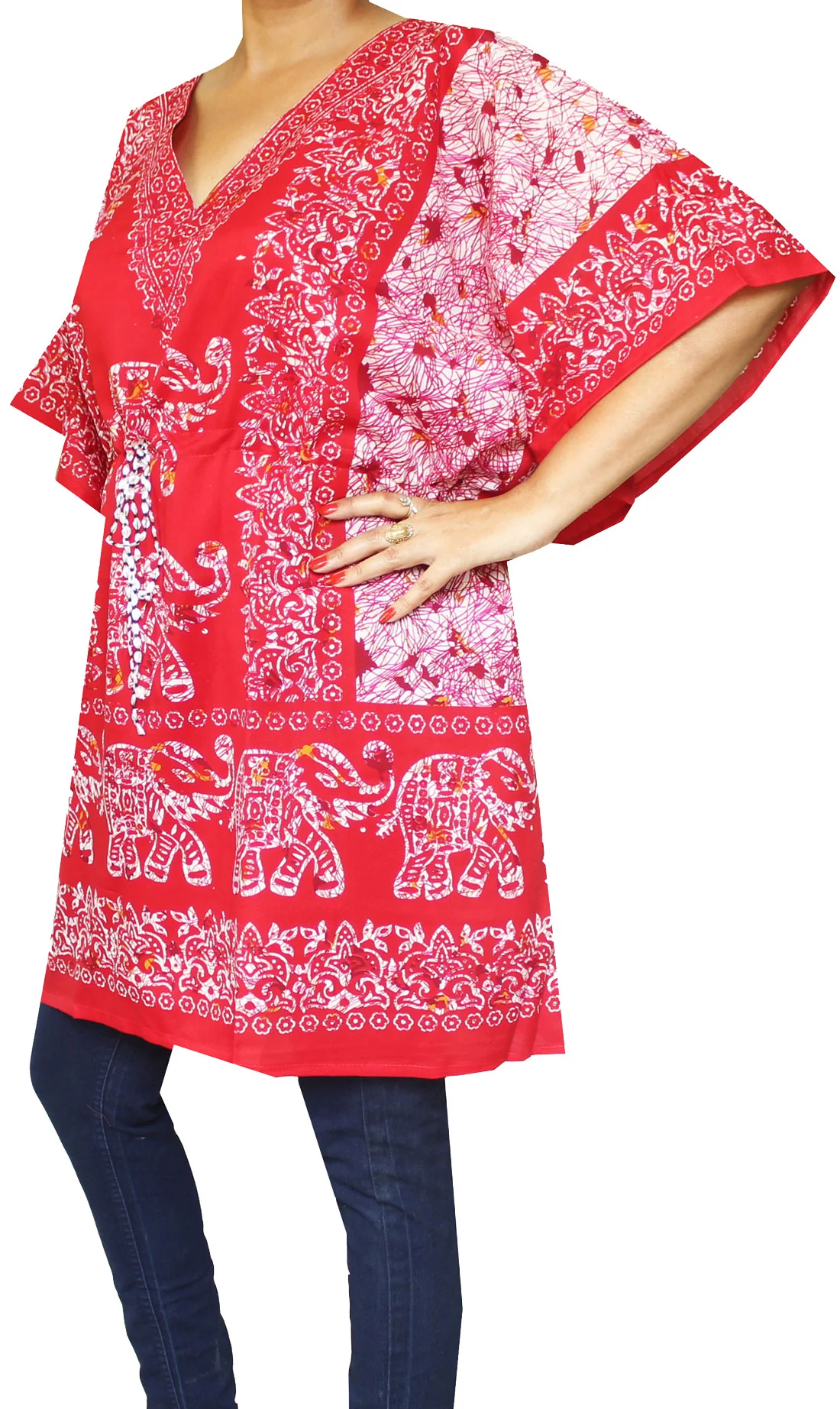 Caftan Printed Womens Tunic Beach Dress - Image 2