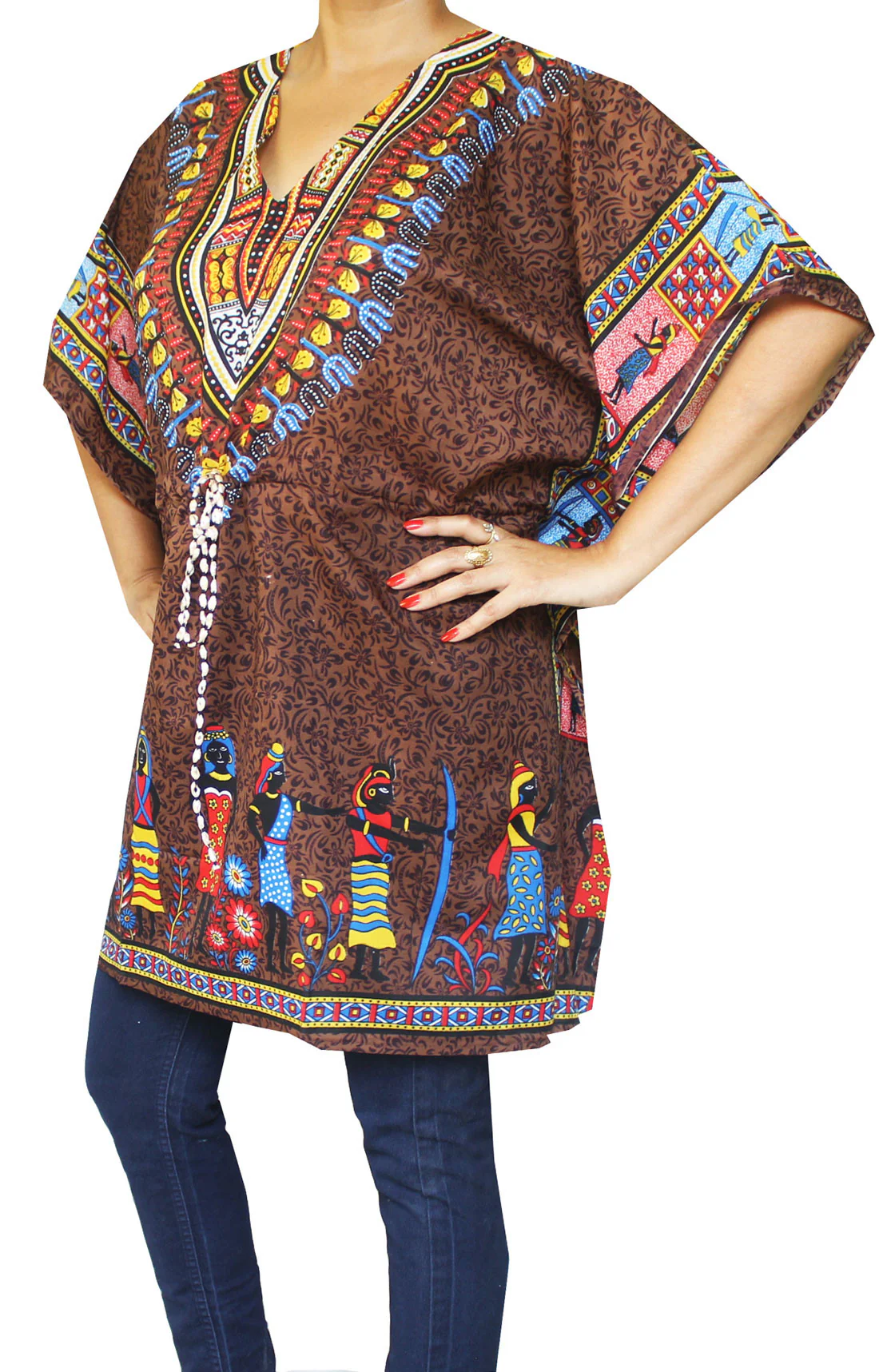 Caftan Printed Womens Tunic Beach Dress - Image 2
