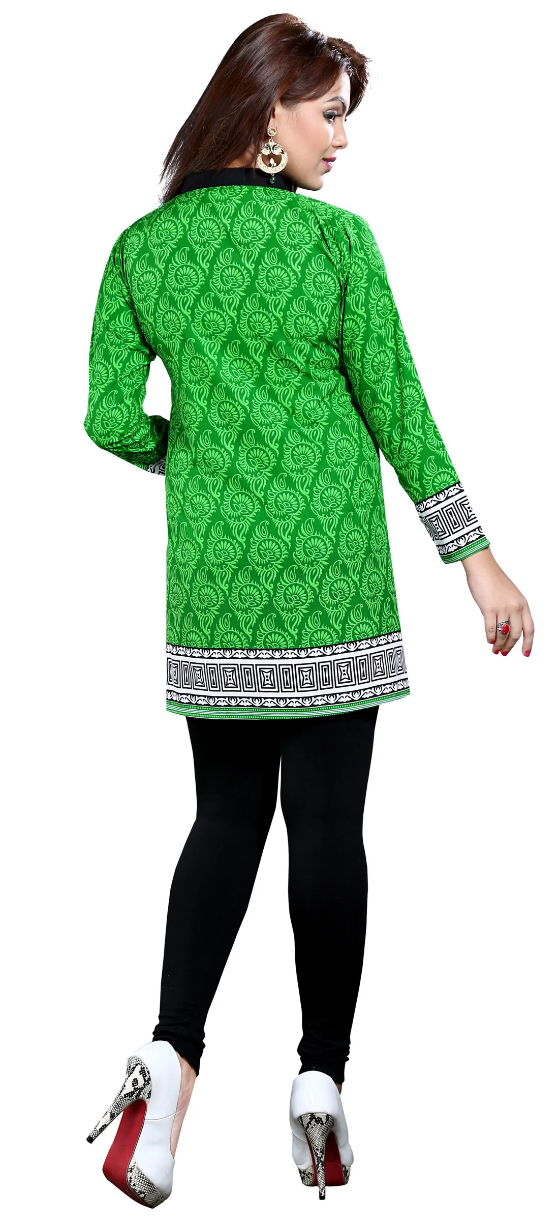 Chic Green Ladies Indian Kurtis - Stylish Short Kurti for Women - Image 3