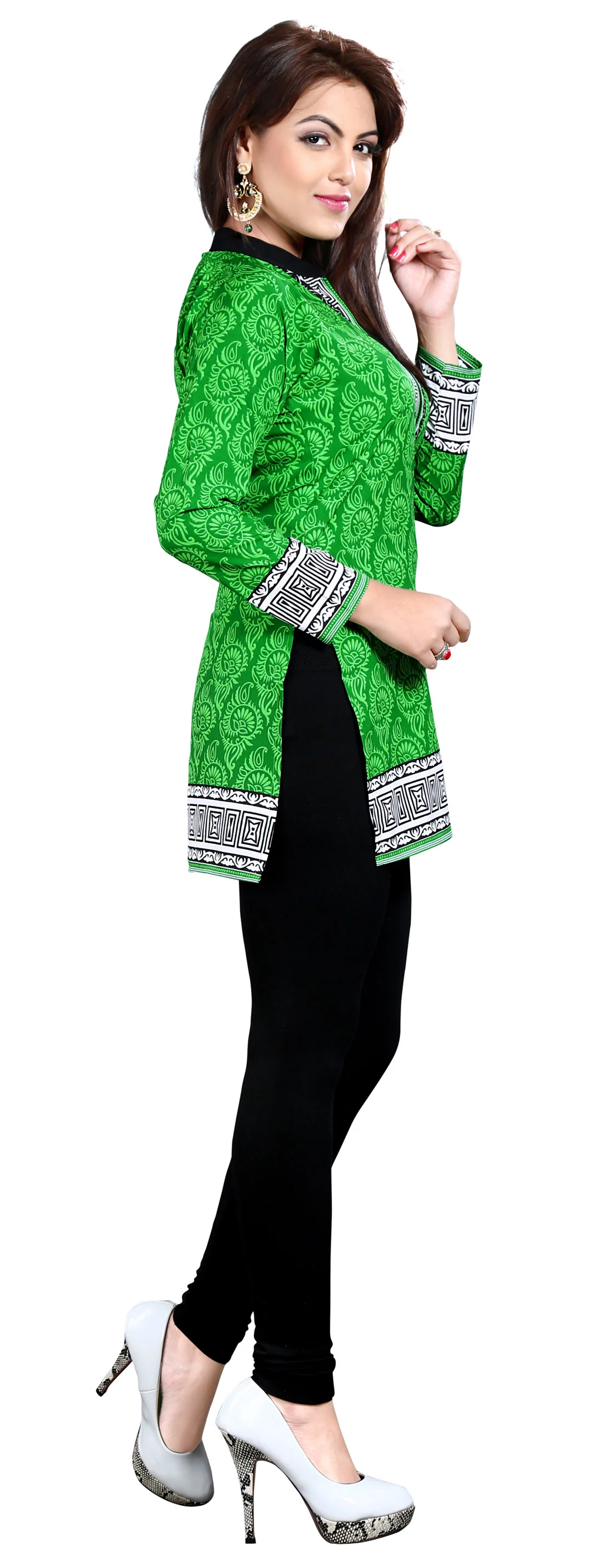 Chic Green Ladies Indian Kurtis - Stylish Short Kurti for Women - Image 4