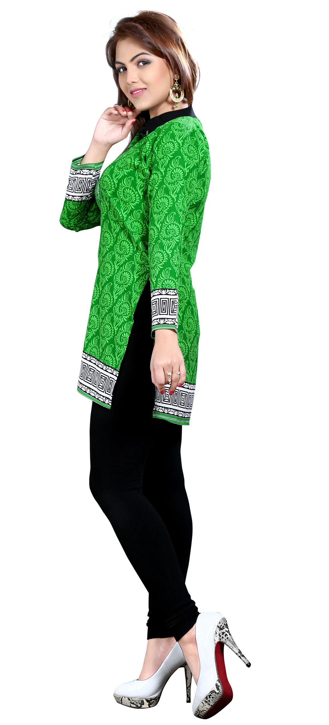 Chic Green Ladies Indian Kurtis - Stylish Short Kurti for Women - Image 5