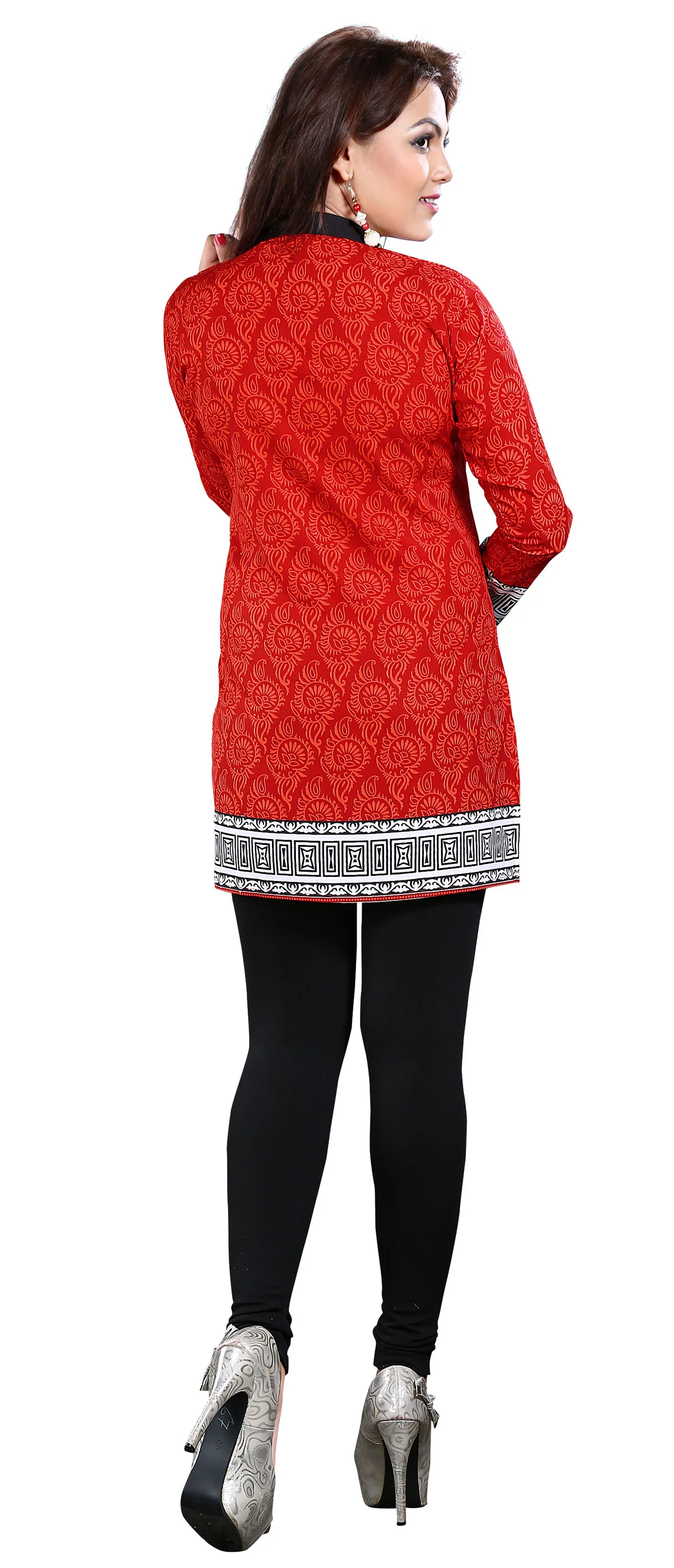 Chic Red India Kurti Online - Stylish Short Kurti for Women - Image 2