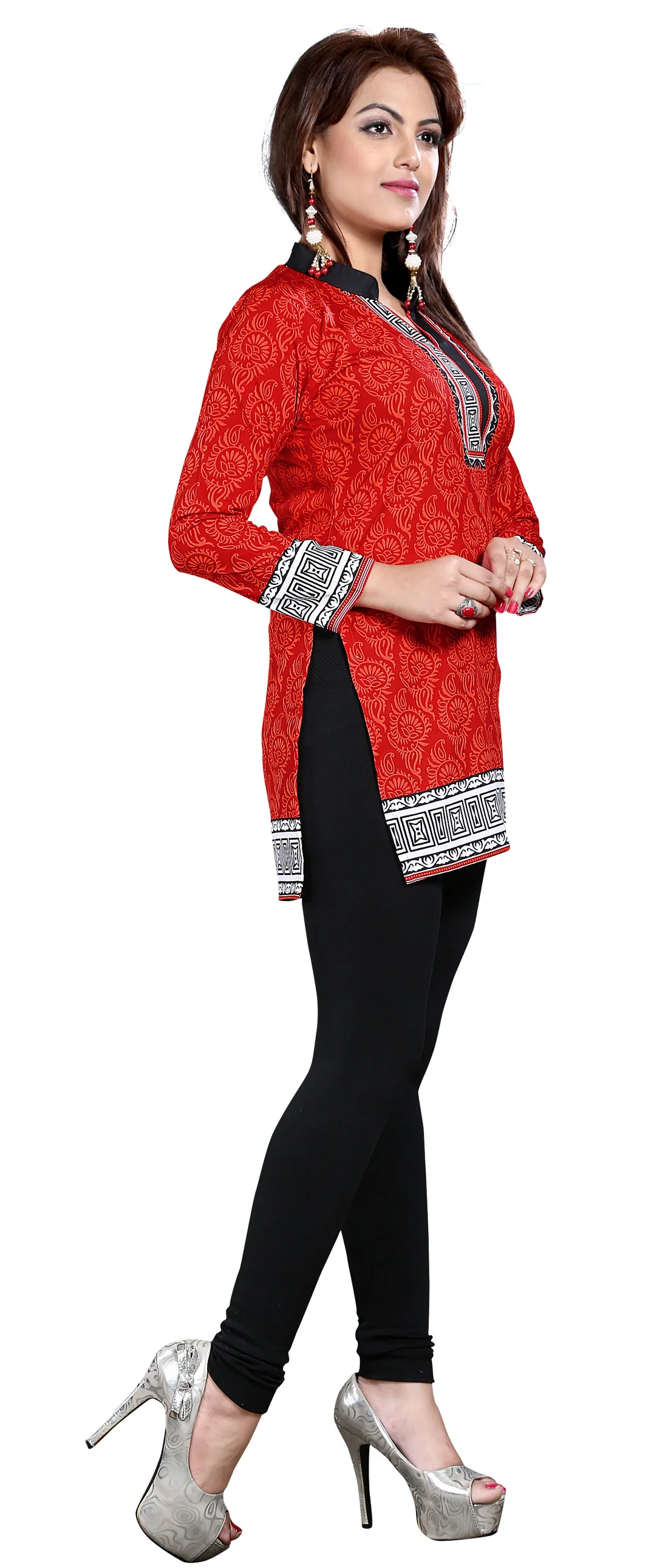 Chic Red India Kurti Online - Stylish Short Kurti for Women - Image 4