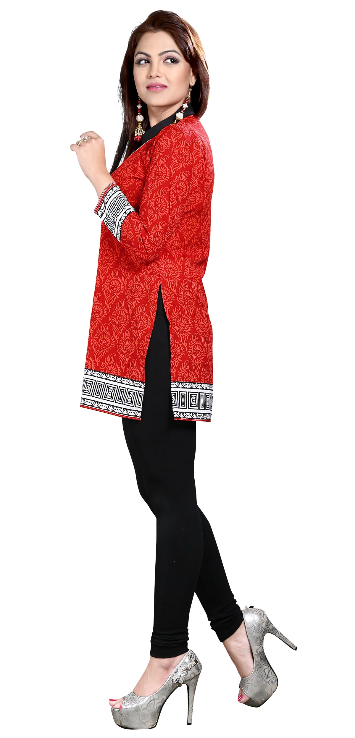 Chic Red India Kurti Online - Stylish Short Kurti for Women - Image 5