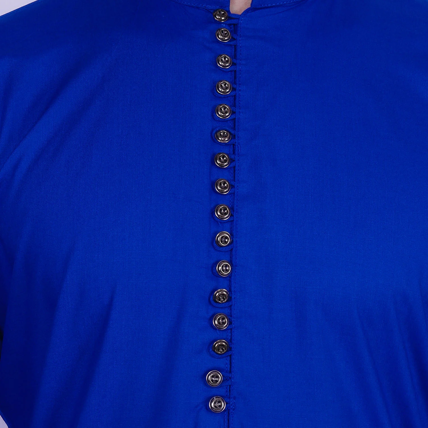 Elegant Cotton Men's Kurta Party Wear Pajama India Clothing (Blue) - Image 4