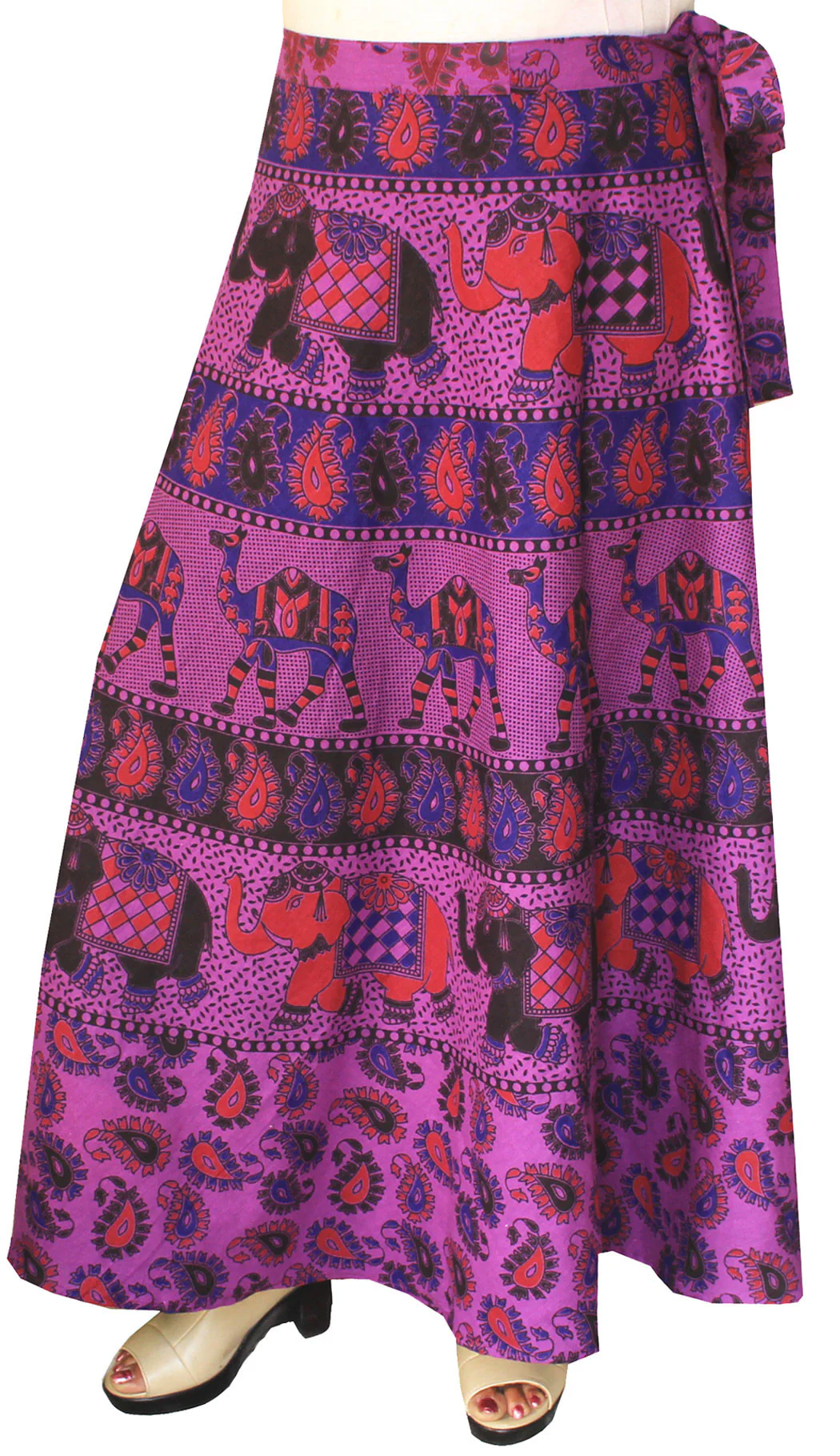 Cotton Long Skirts Wrap Around Womens Indian Clothes (Purple)