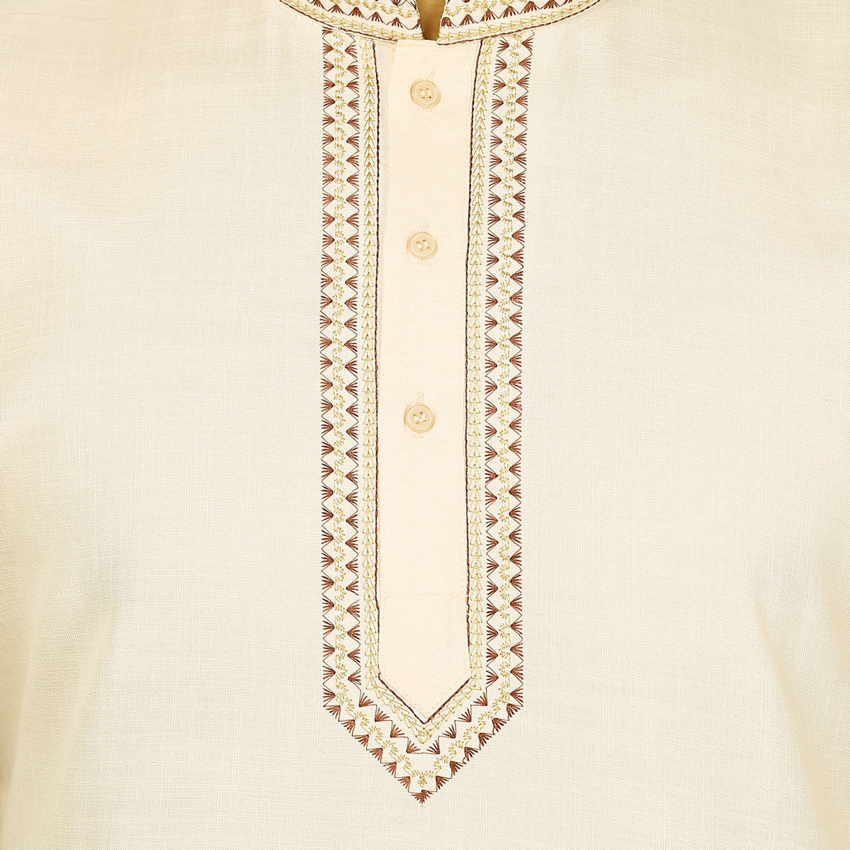 Cotton Dress Mens Short Kurta Shirt India Clothing (Cream) - Image 5