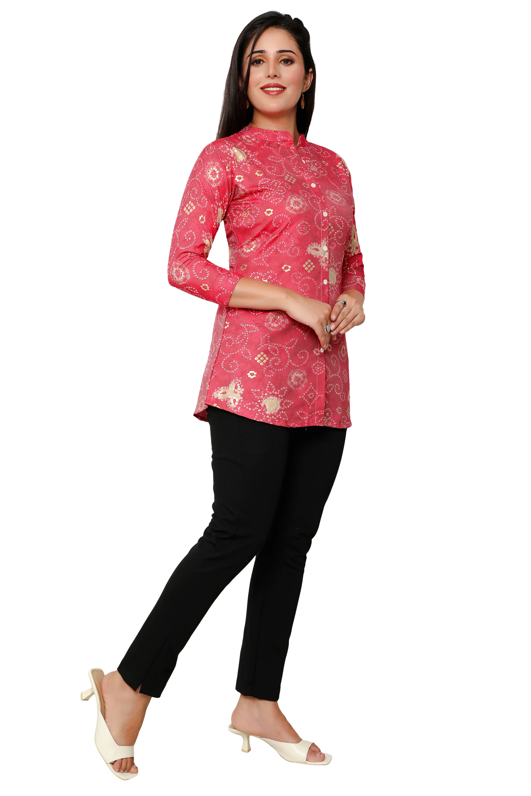 Cotton Short Kurtis Indian Tunic Top Kurta for Women (Red) - Image 7