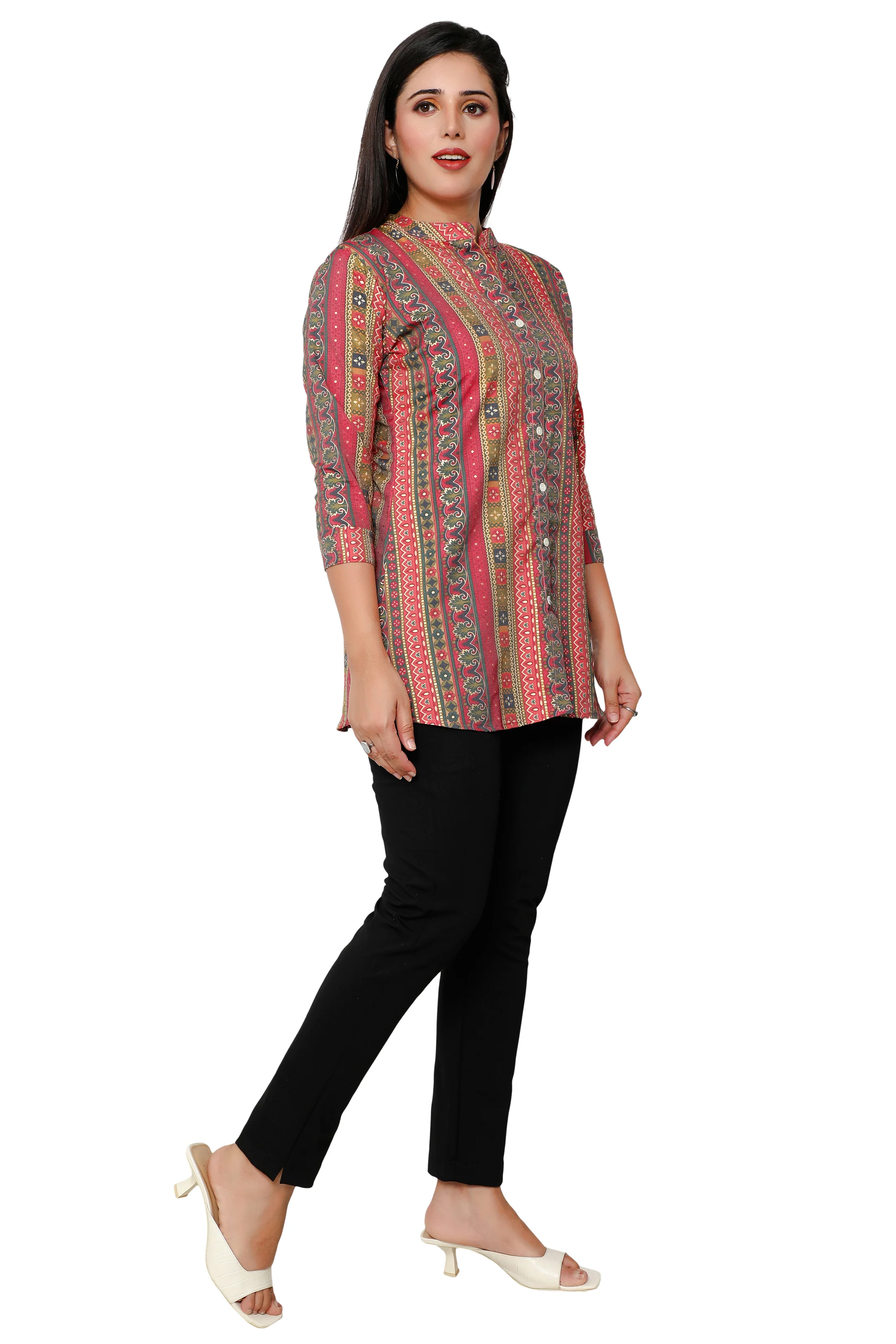 Cotton Short Kurtis Indian Tunic Top Kurta for Women (Multicolor) - Image 6