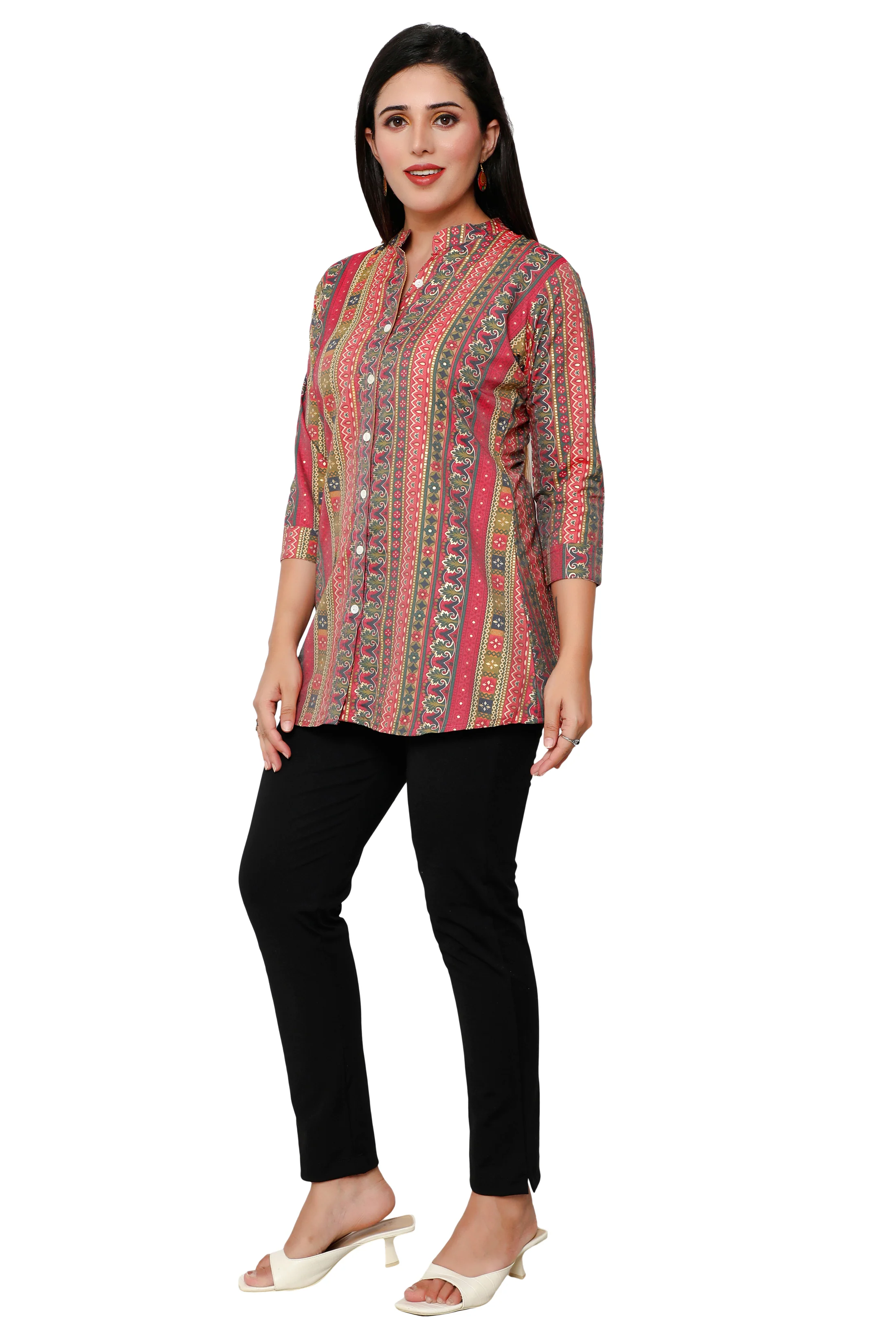 Cotton Short Kurtis Indian Tunic Top Kurta for Women (Multicolor) - Image 7
