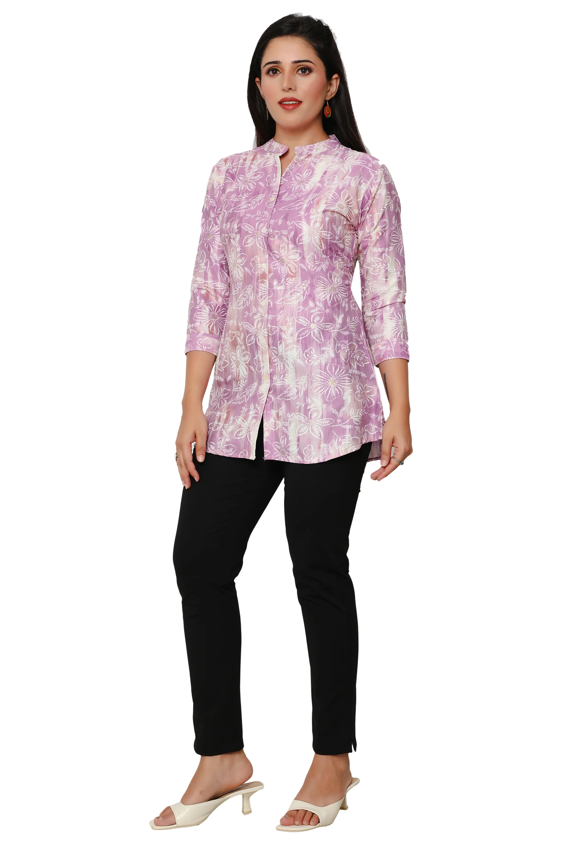 Cotton Short Kurtis Indian Tunic Top Kurta for Women (Purple) - Image 7