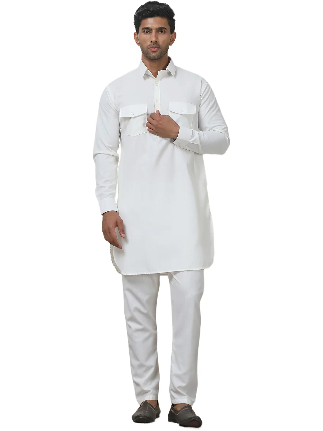 Cream Punjabi Kurta Pajama Set – Cotton Indian Wear for Men