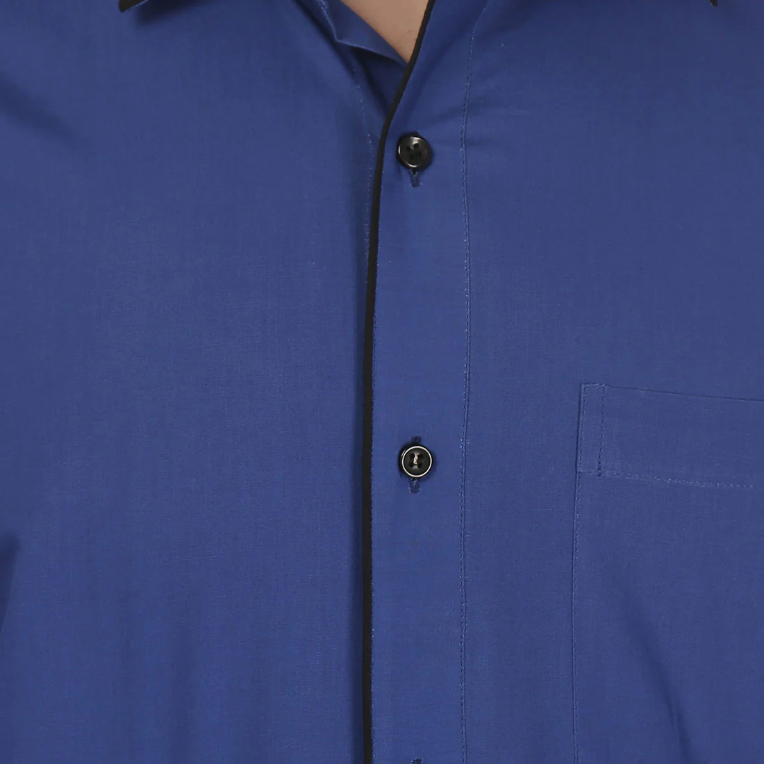 Dress Shirt Men's Long Sleeve Cotton Button Down Collar (Blue) - Image 3