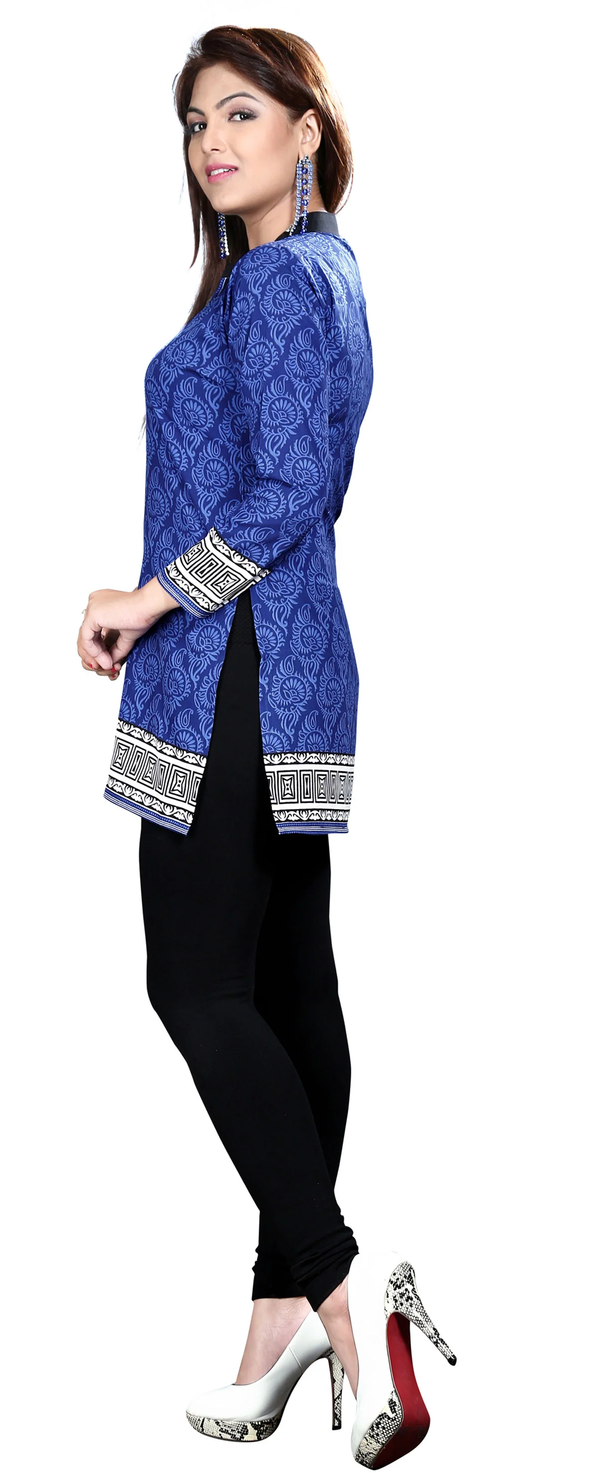 Elegant Blue India Kurta Online - Stylish Short Kurti for Women - Image 5