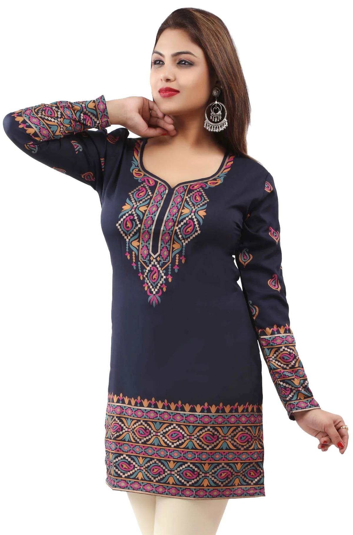 Elegant Blue Kurti for Women - Trendy Ethnic Kurti Tops - Image 5