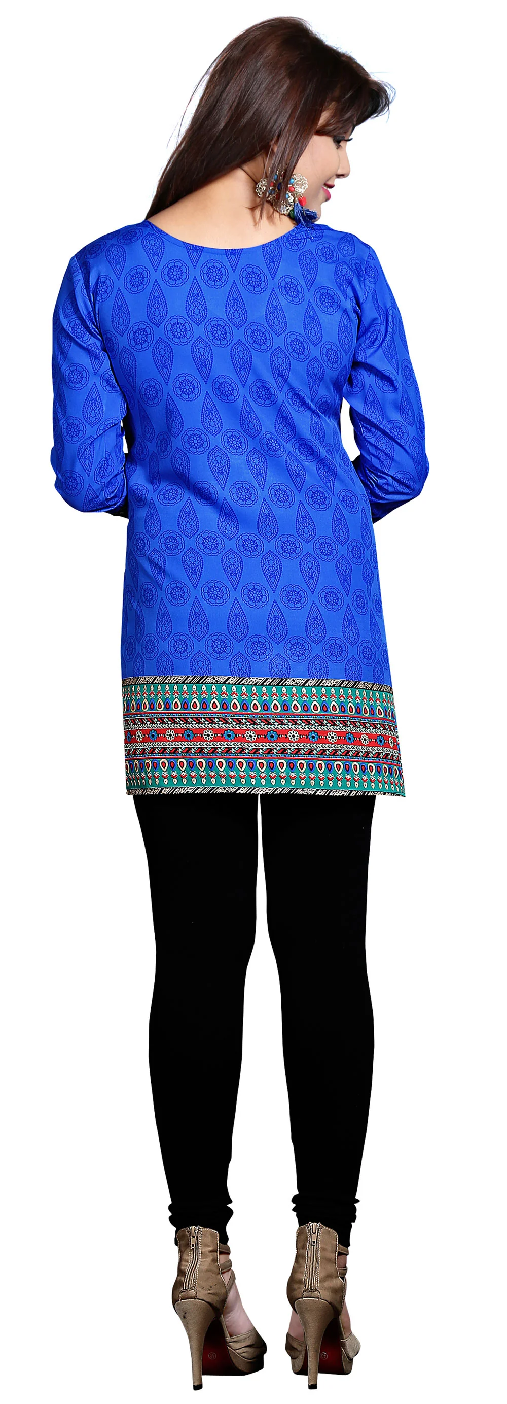Elegant Blue Ladies Indian Kurtis - Stylish Short Kurti for Women - Image 2