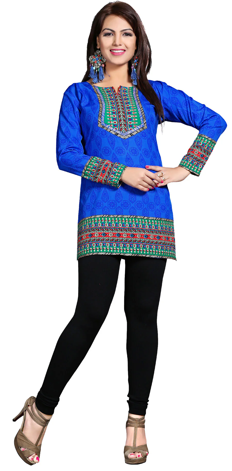 Elegant Blue Ladies Indian Kurtis - Stylish Short Kurti for Women - Image 4