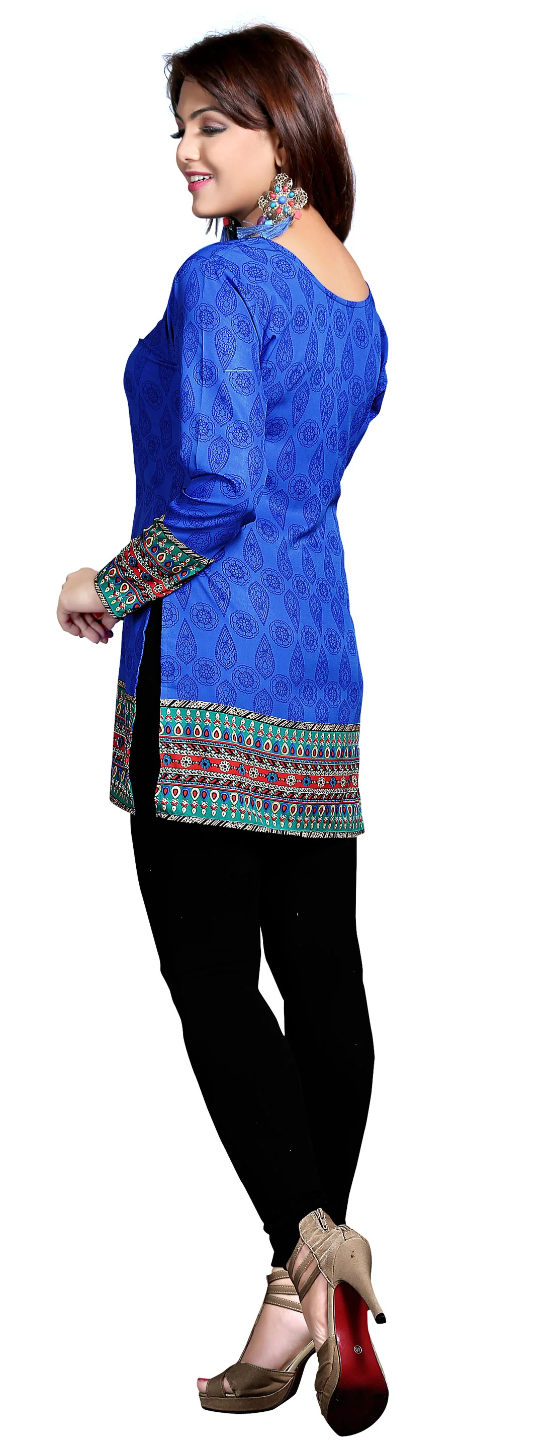 Elegant Blue Ladies Indian Kurtis - Stylish Short Kurti for Women - Image 5