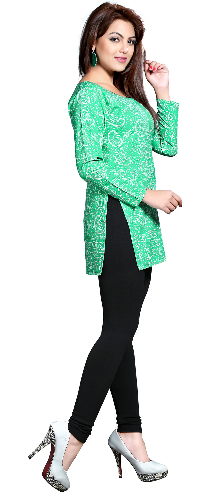 Elegant Green Indian Kurta for Women – Stylish Short Kurti - Image 4