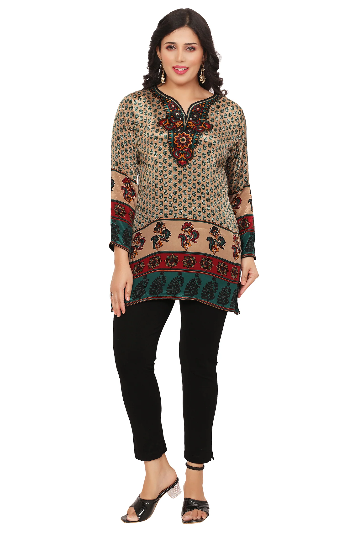 Elegant Green Indian Kurti Ethnic Wear for Women - Image 4