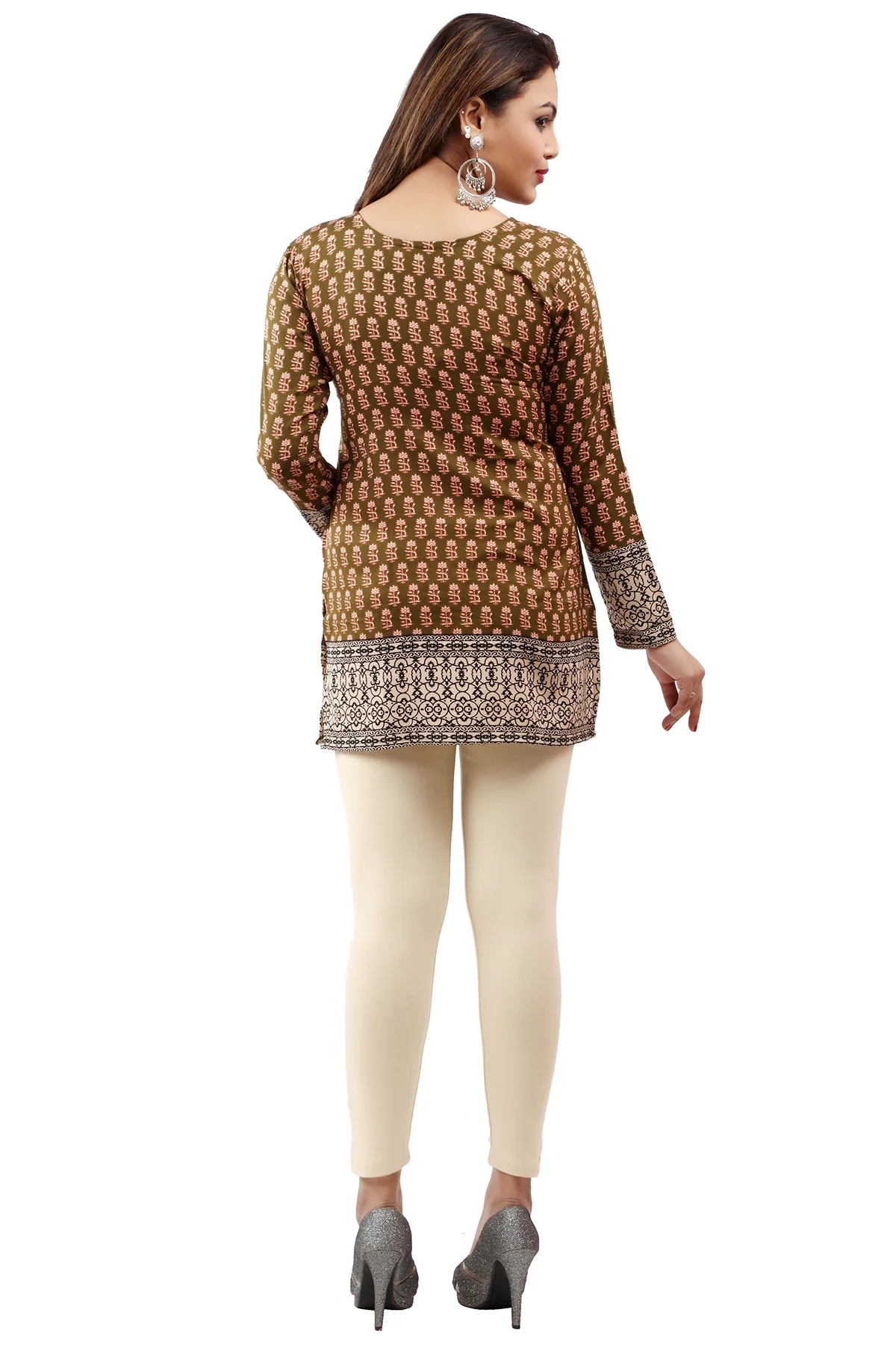 Elegant Green Printed Kurti - Trendy Ethnic Wear for Women - Image 2