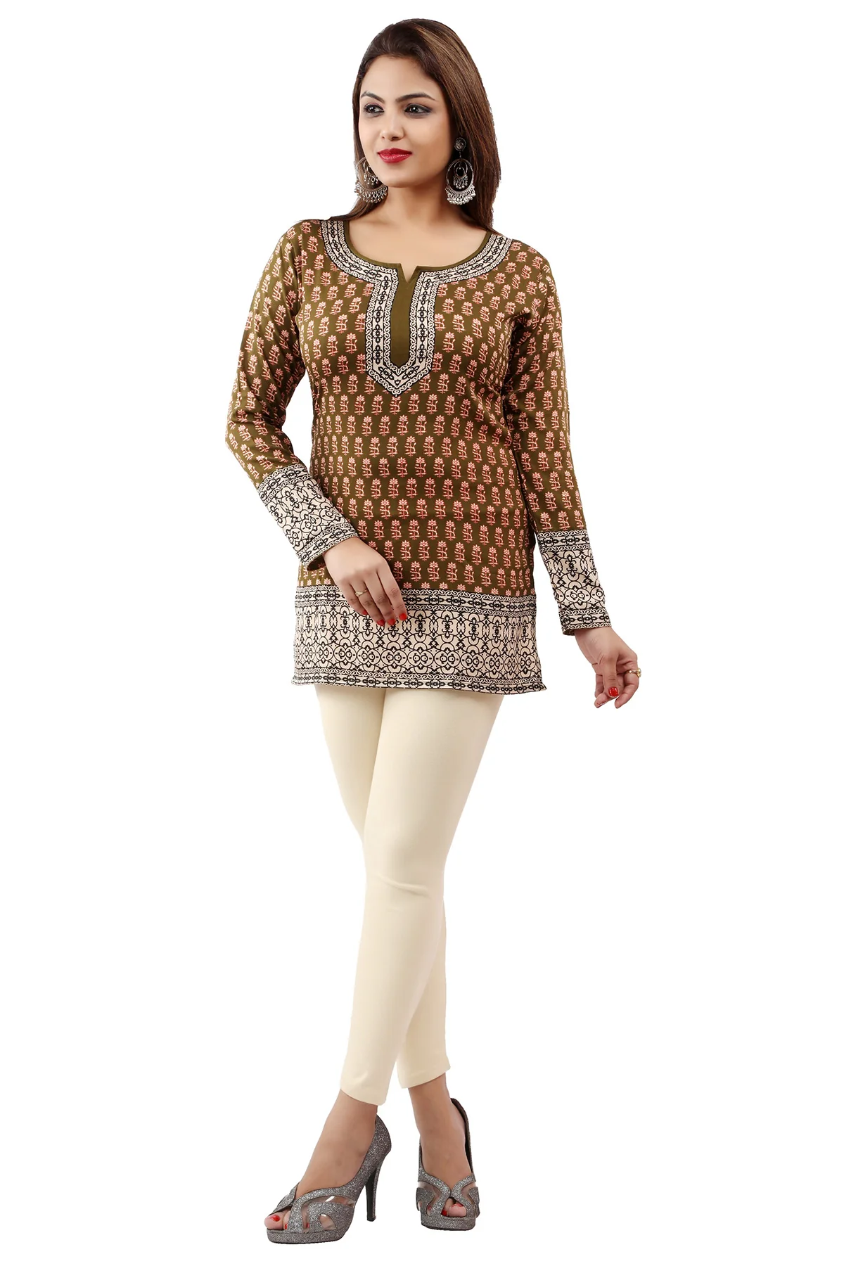 Elegant Green Printed Kurti - Trendy Ethnic Wear for Women - Image 6