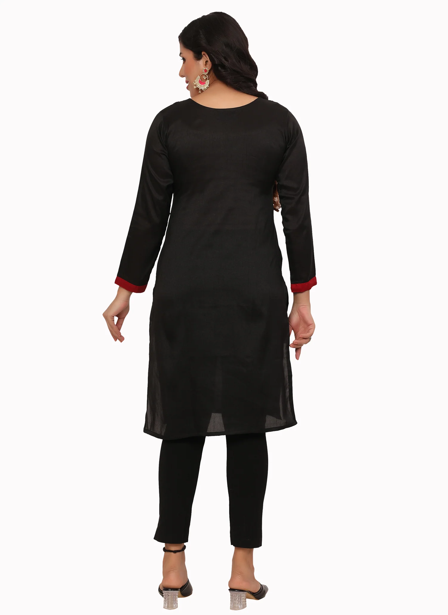 Elegant Indian Black Short Kurti for Women - Image 2