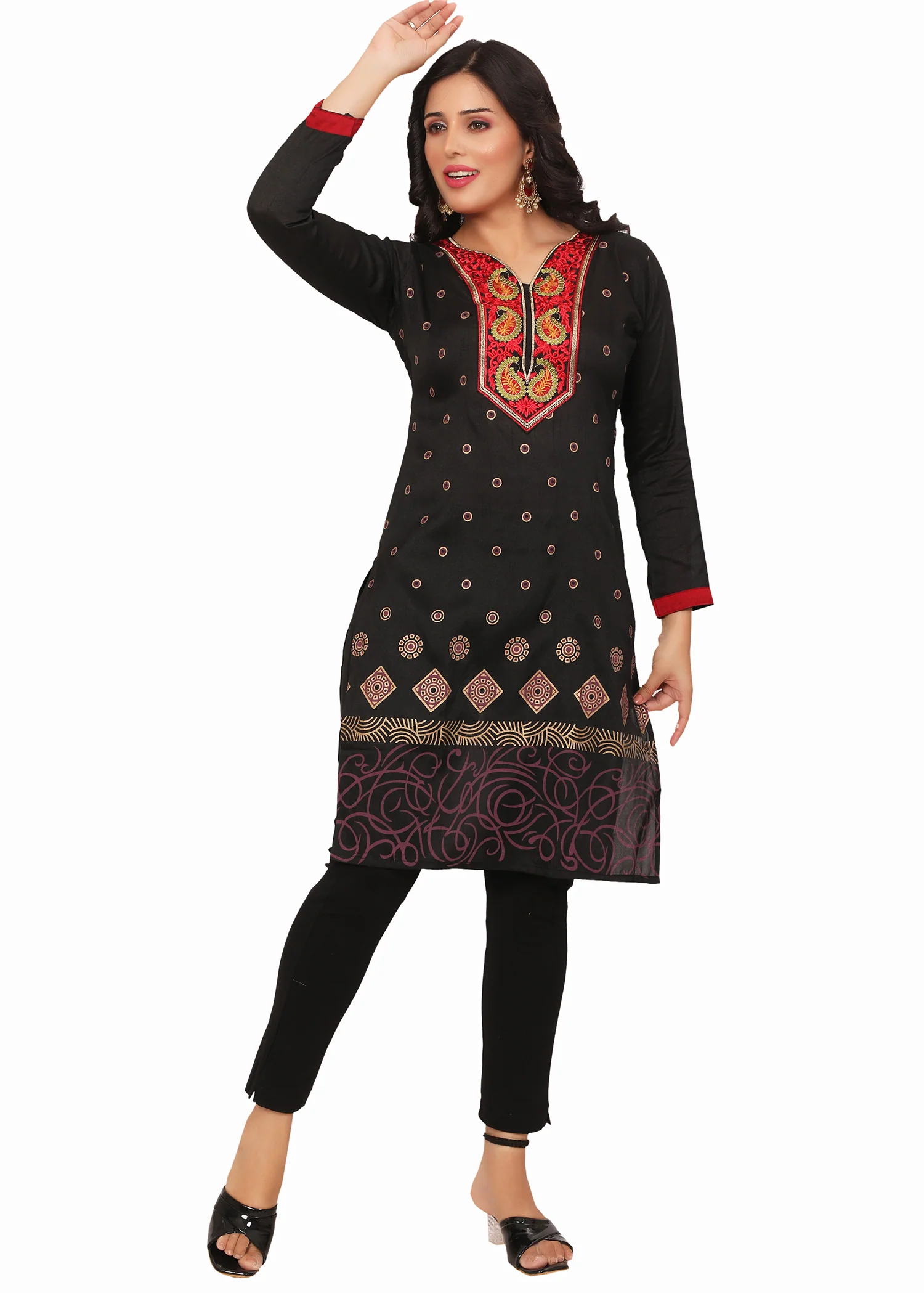 Elegant Indian Black Short Kurti for Women - Image 5