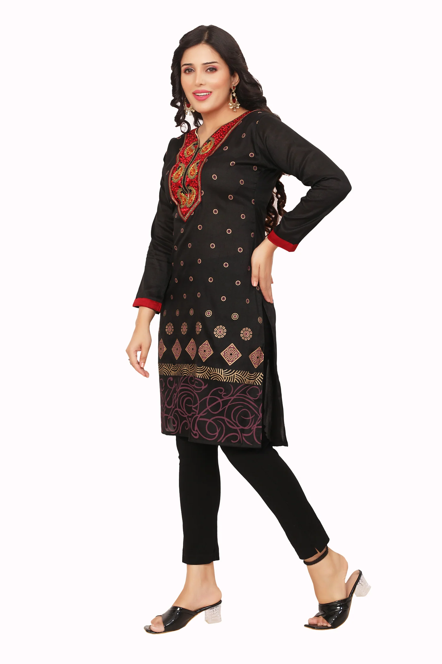 Elegant Indian Black Short Kurti for Women - Image 7