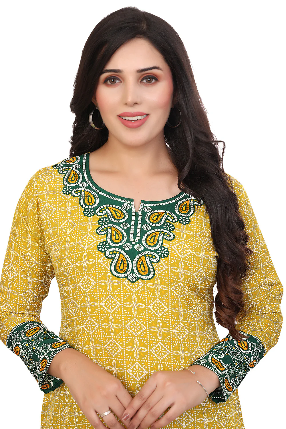 Elegant Indian Ethnic Kurta - Gold Short Kurti for Women - Image 5