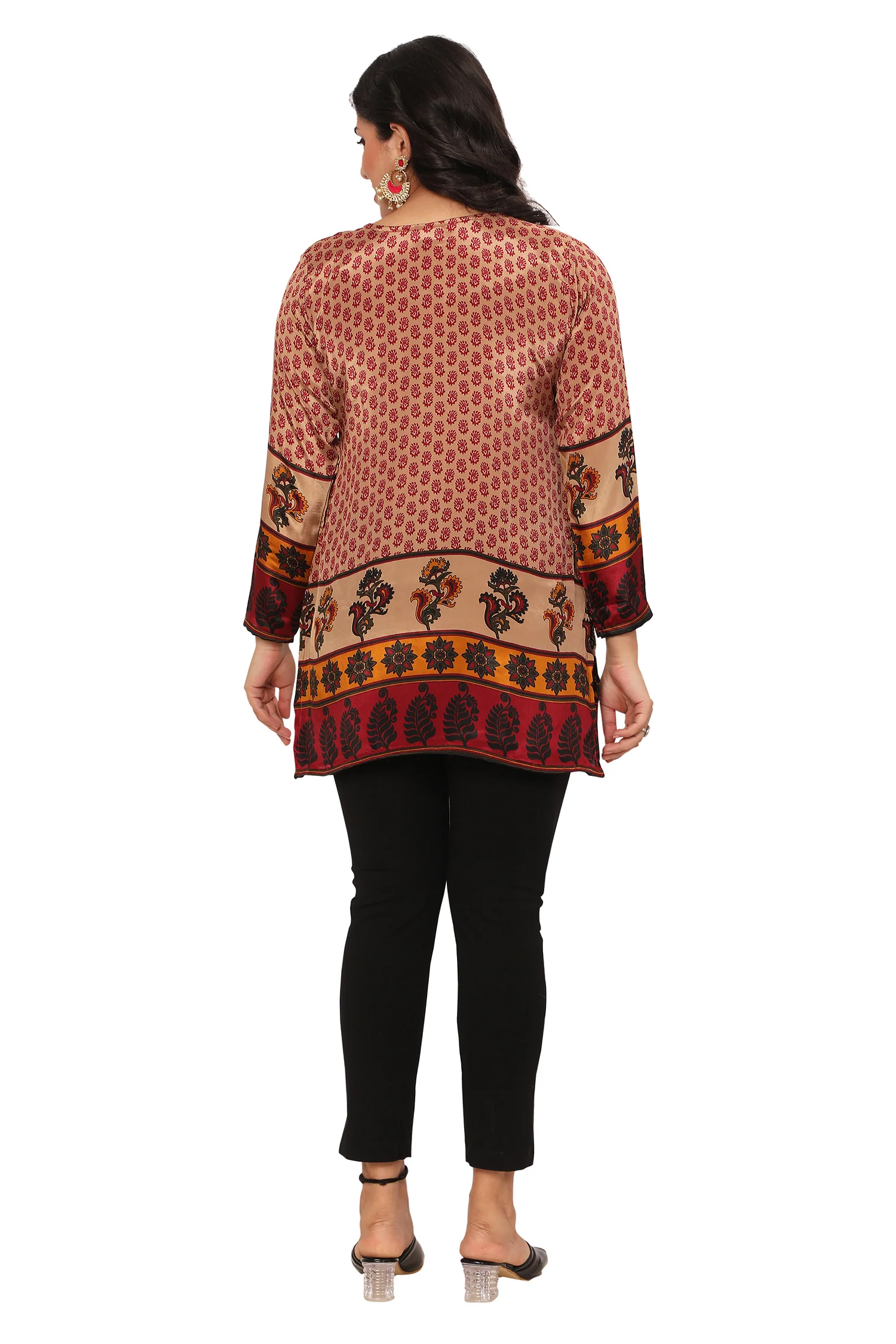 Elegant Indian Kurtis Ethnic Wear for Women (Maroon) - Image 2