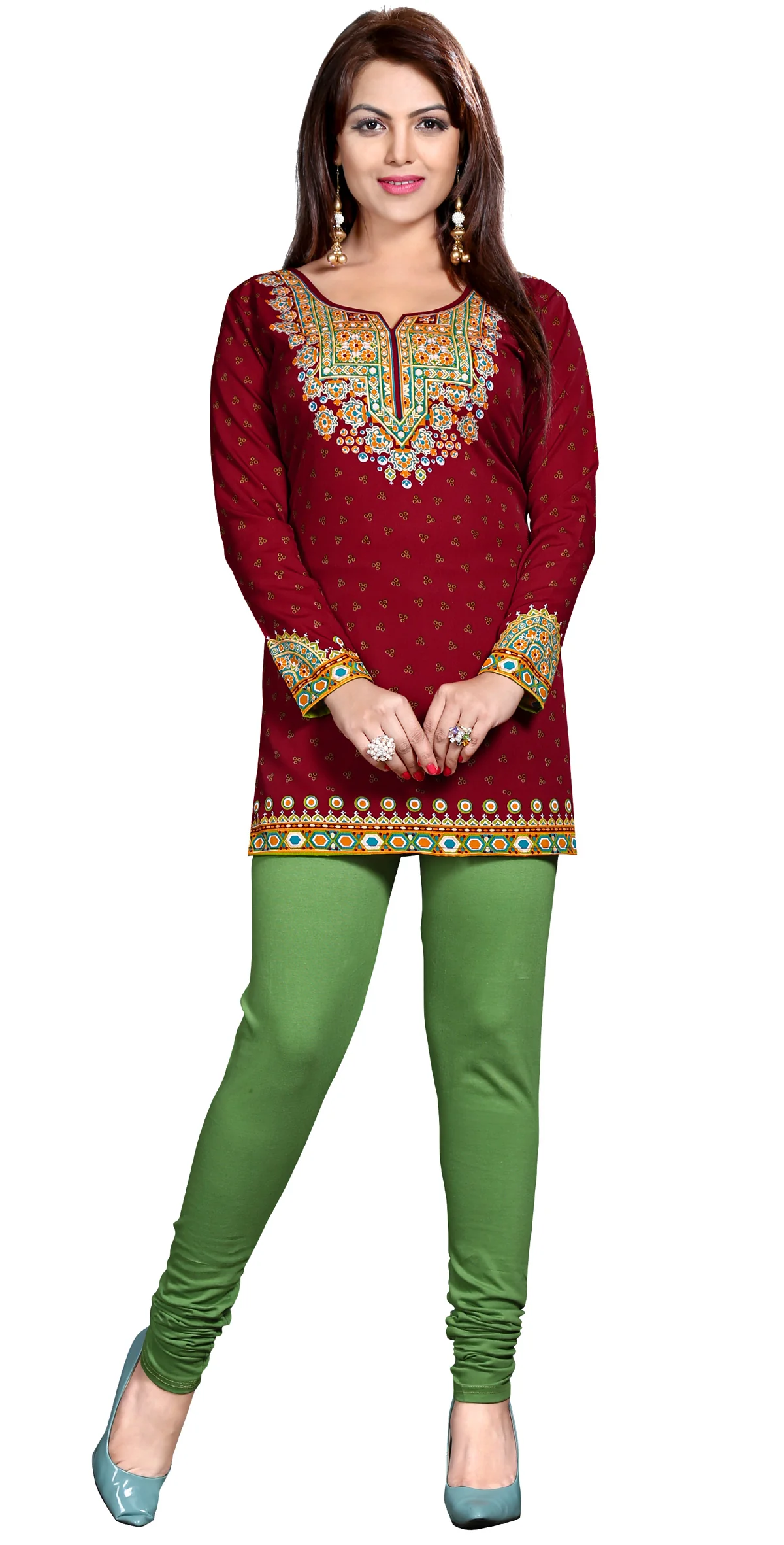 Elegant Maroon Short Kurta for Women - Stylish Indian Kurti - Image 4