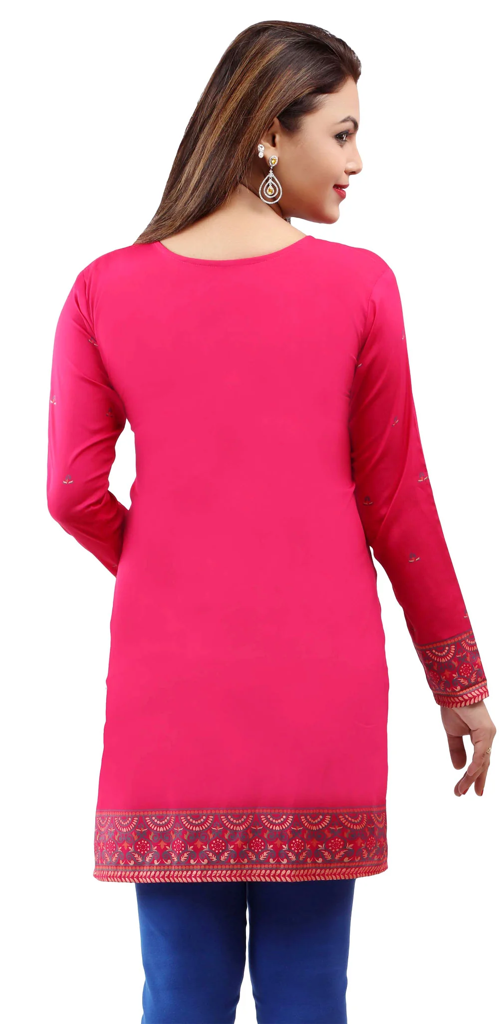Elegant Pink Tunic for Women - Indian Style Ethnic Tops - Image 2