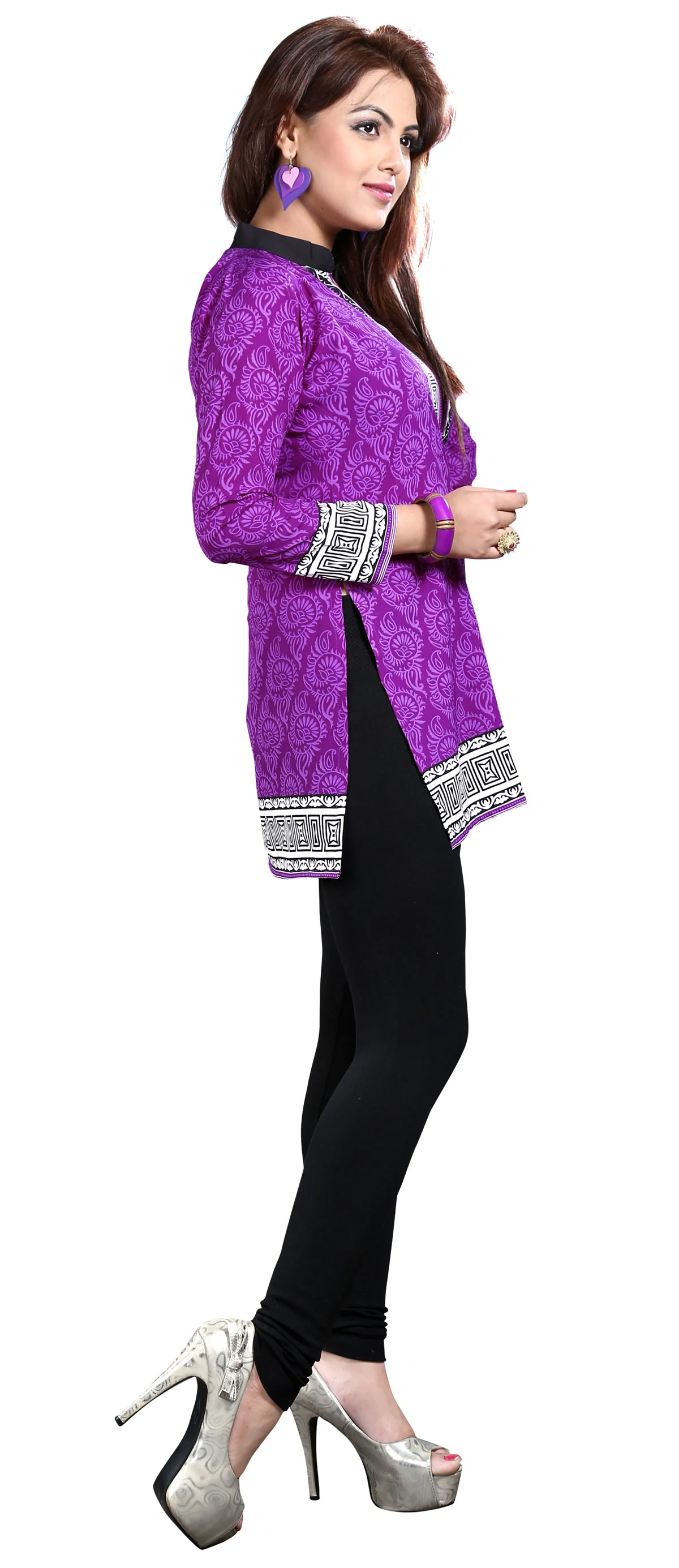 Elegant Purple India Kurtis Online - Stylish Short Kurti for Women - Image 2
