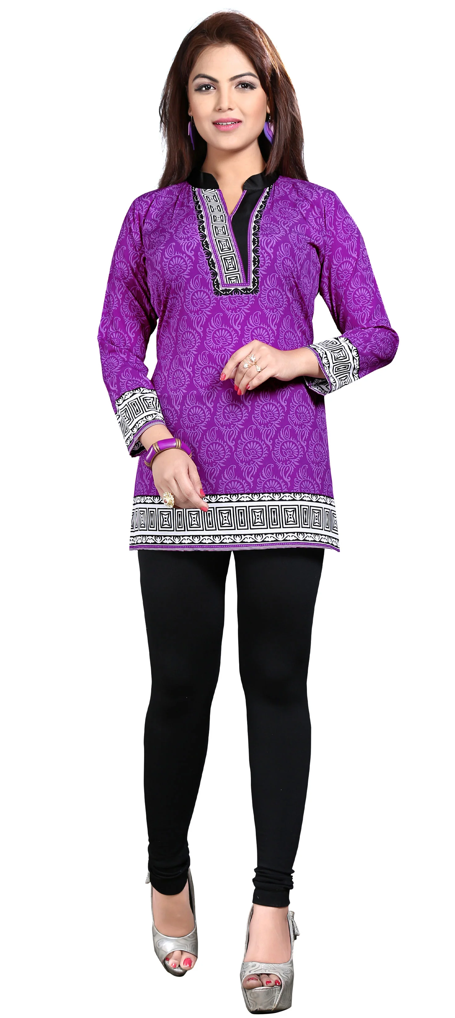 Elegant Purple India Kurtis Online - Stylish Short Kurti for Women - Image 4