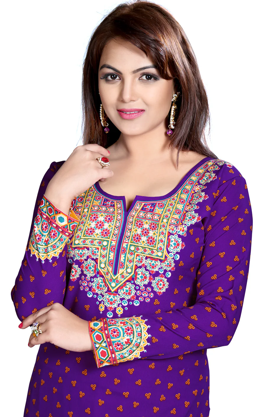 Elegant Purple Short Kurti for Women - Stylish Indian Kurti - Image 4