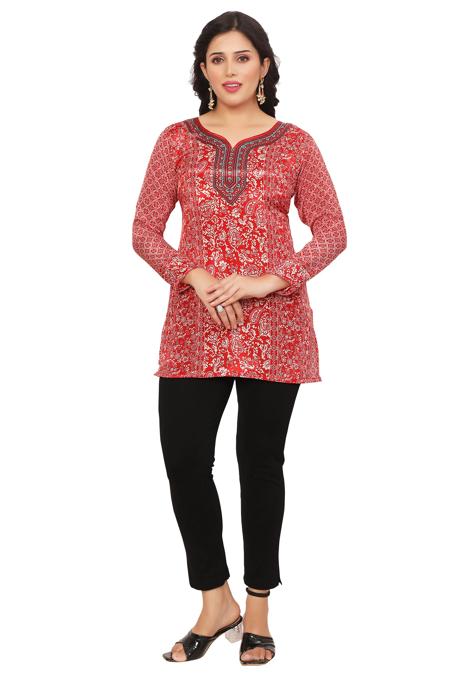 Elegant Red Indian Kurta - Trendy Ethnic Wear Online - Image 4