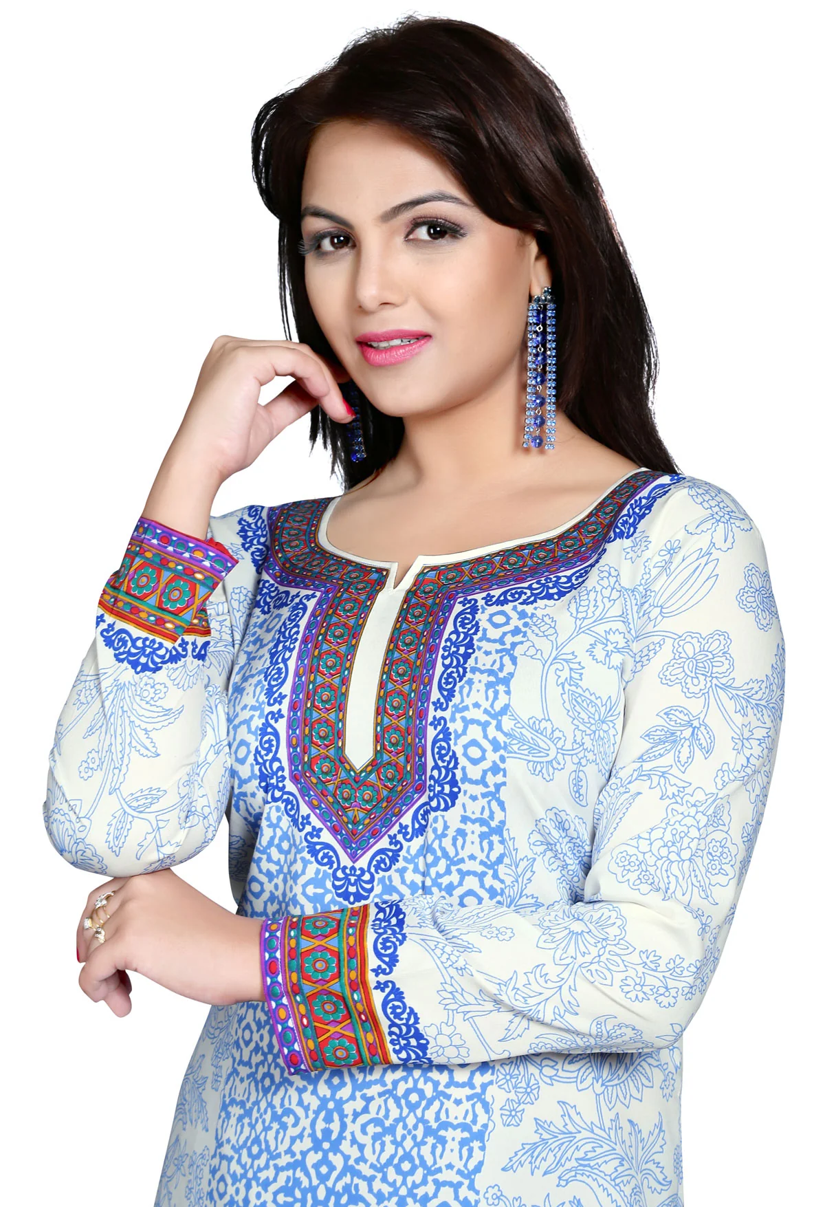 Elegant White India Tunic - Stylish Short Kurti for Women - Image 4
