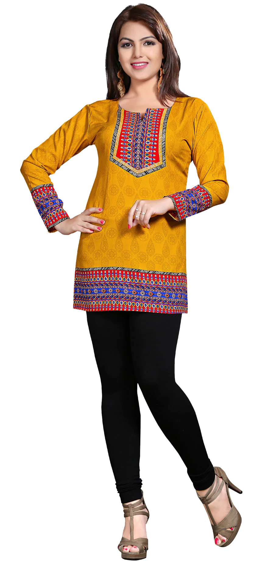 Elegant Yellow India Kurtis Online - Stylish Short Kurti for Women - Image 4
