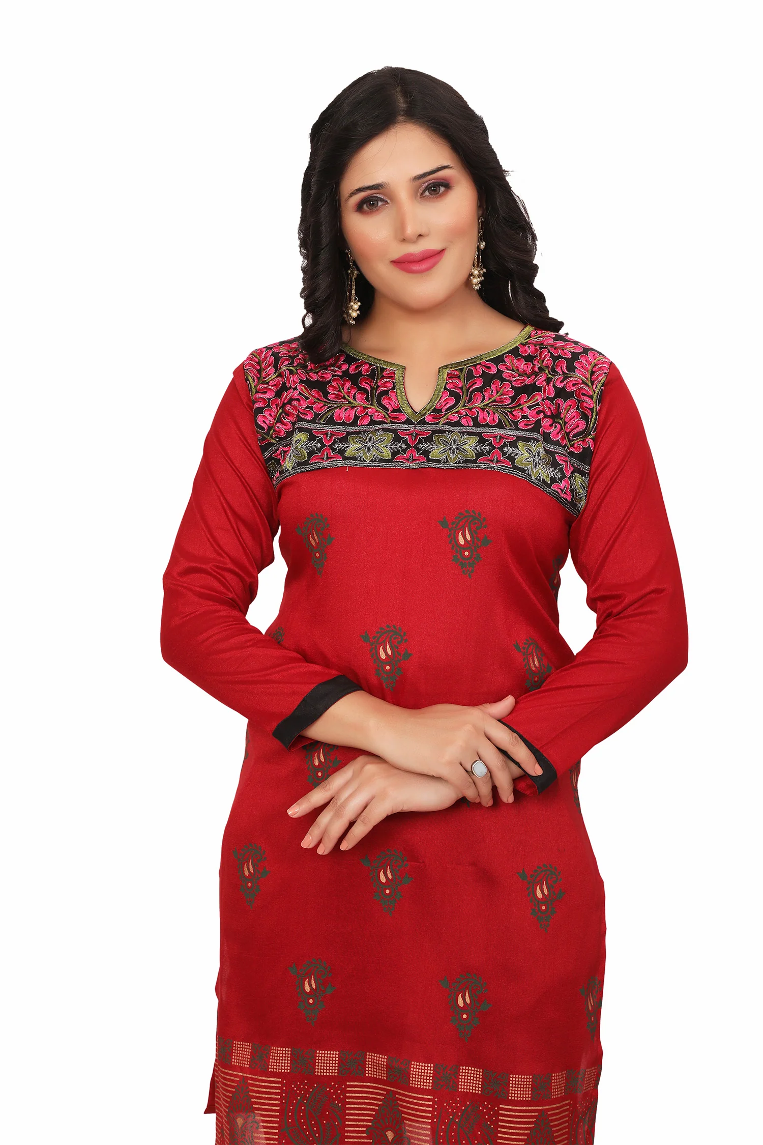 Exquisite Red Short Kurti for Women - Buy Indian Kurtis Online - Image 5