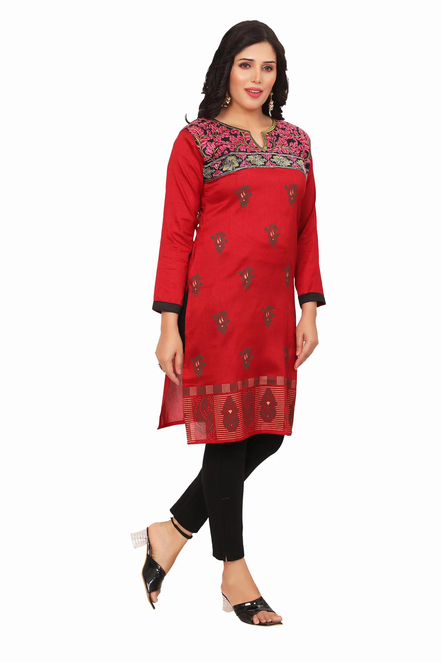 Exquisite Red Short Kurti for Women - Buy Indian Kurtis Online - Image 6
